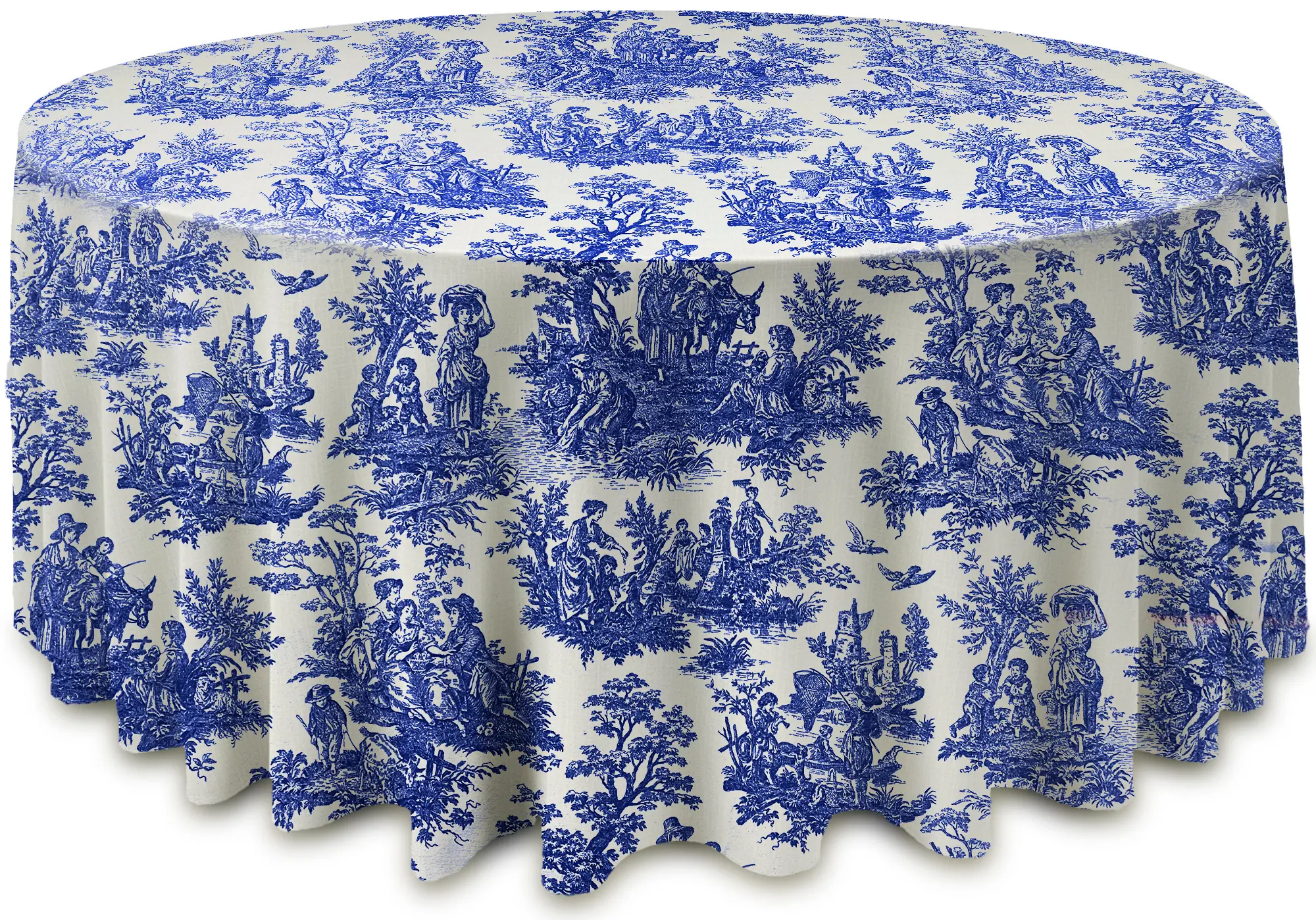 Скатерть "Каппа" Диор синяя круглая  - Фото 1